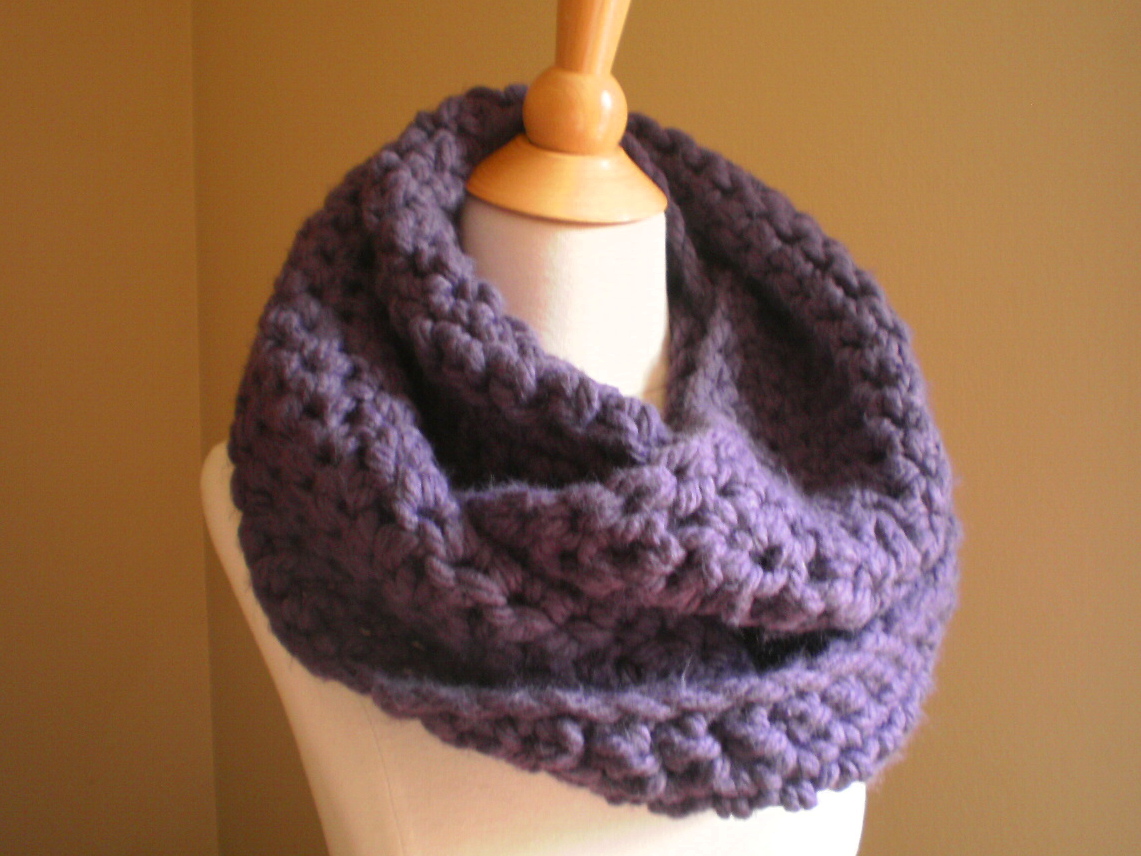 Crochet PATTERN for Chunky Chocolate and Vanilla Twist Scarf Cowl